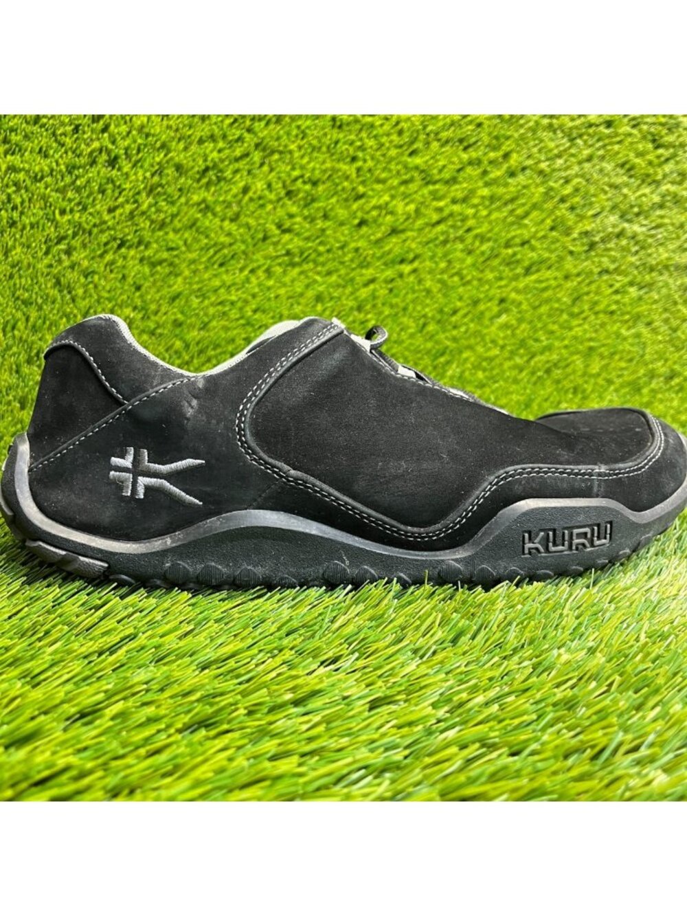 Kuru Chicane Mens Size 11.5E Black Gray Athletic Leather Walking Shoes Sneakers